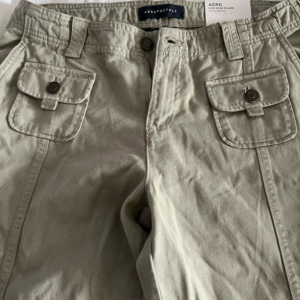 NWT - low waist, flare pants, Olive color